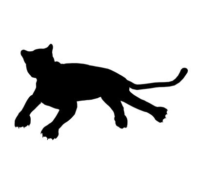 Black panther art illustration silhouette on a white background