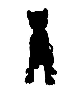 Black panther art illustration silhouette on a white background