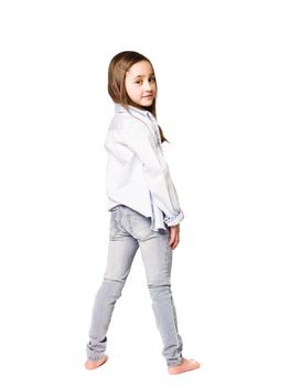Portrait of a young girl isolated on white background