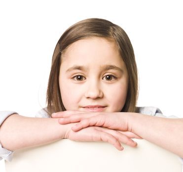 Portrait of a young girl isolated on white background