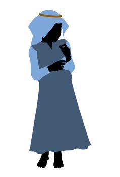 Nativity art illustration silhouette on a white background
