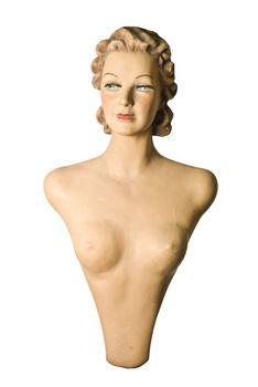 Feminine mannequin isolated on white background