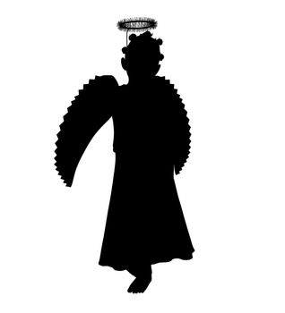 Nativity art illustration silhouette on a white background