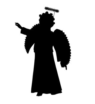 Nativity art illustration silhouette on a white background