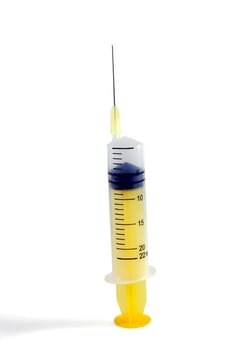 Syringe with needle,Isolated on white background.