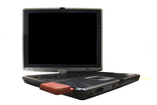 image of an opened laptop with the screen ready to edit