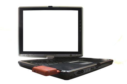 image of an opened laptop with the screen ready to edit