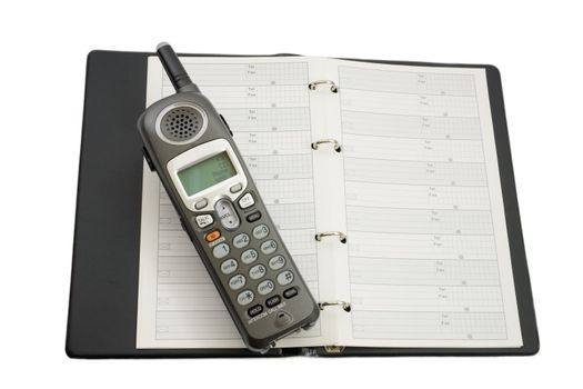 Phone off address book, open view, Isolated on a white background