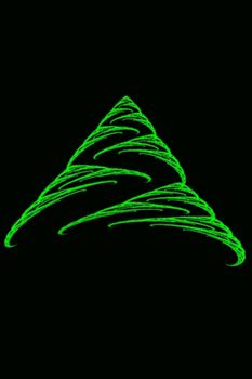 Abstract christmas tree concept with area of black copyspace