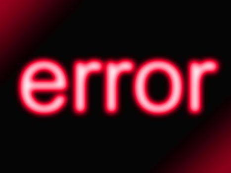abstract red neon glow error message