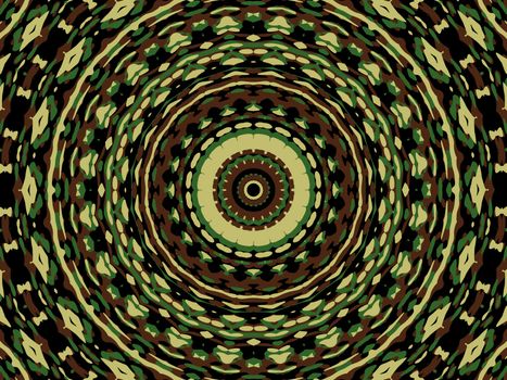 A sample of camouflage style pattern in a psychedelic hippy pattern