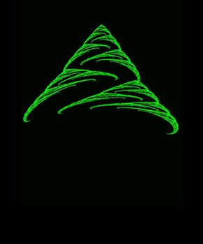 Abstract Christmas tree concept against dark copyspace