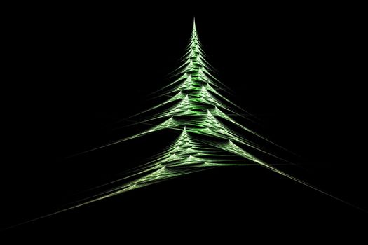 unusual Christmas tree concept and areas of black copyspace