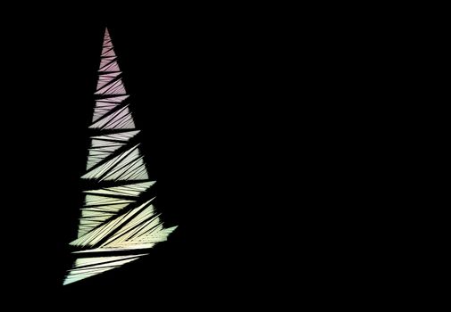 Abstract Christmas tree concept against dark copyspace