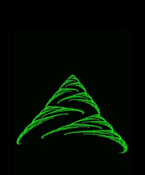 Abstract Christmas tree concept against dark copyspace