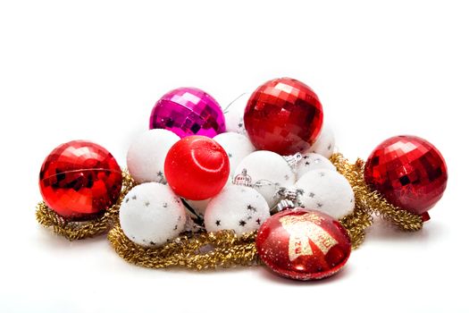 Christmas Ornaments on white background