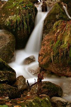 Stream of water. Long exposure.