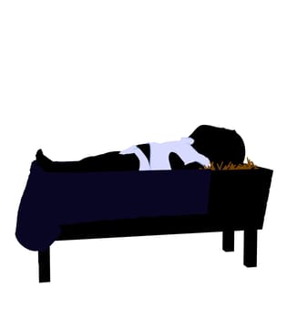 Baby art illustration silhouette on a white background