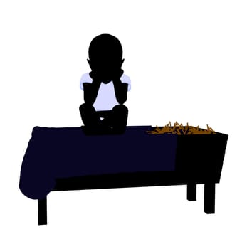 Baby art illustration silhouette on a white background