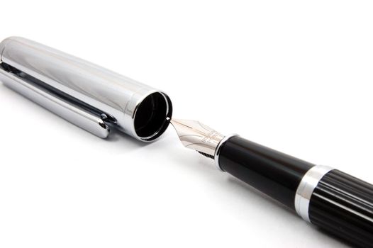 business fountain pen isolated on white background
