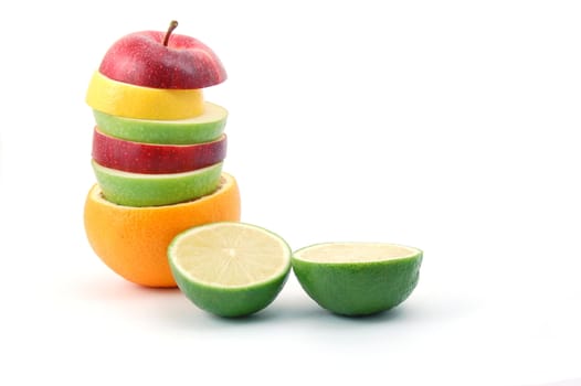 fresh fruits isolated on a white background