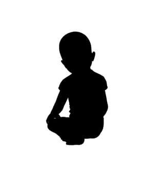 Baby art illustration silhouette on a white background