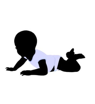Baby art illustration silhouette on a white background
