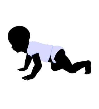 Baby art illustration silhouette on a white background