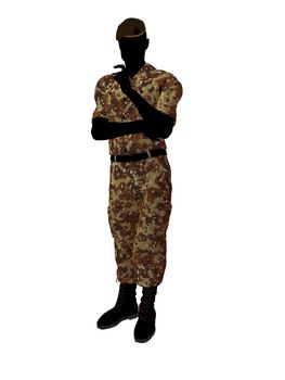 Male soldier art illustration silhouette on a white background
