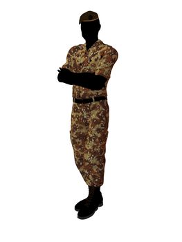Male soldier art illustration silhouette on a white background