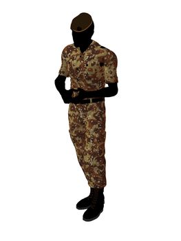 Male soldier art illustration silhouette on a white background