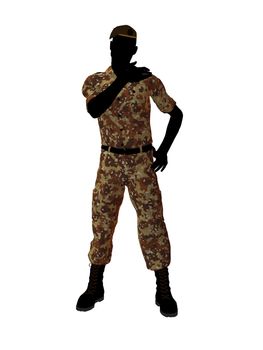 Male soldier art illustration silhouette on a white background