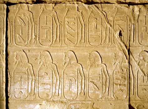 Heiroglyphs writen on stone plate