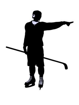 Male hockey art illustration silhouette on a white background