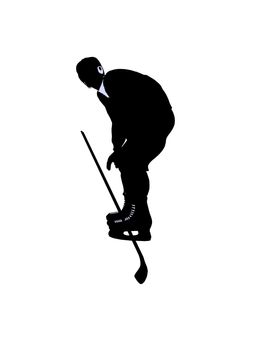 Male hockey art illustration silhouette on a white background