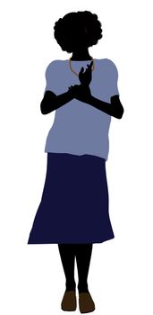 Grandmother silhouette illustration on a white background