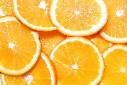 healthy orange fruit background with sliced oranges