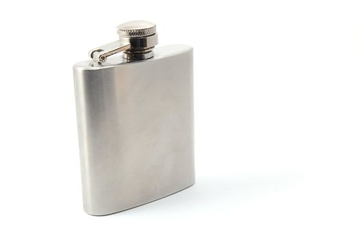 hip flask for alcohol isolated on white background