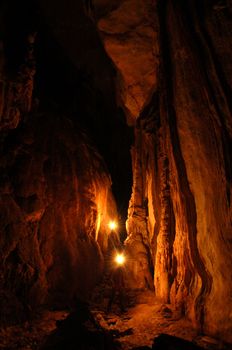 Ukraine. Krum. Cave Uvilejnaja. Big hall.