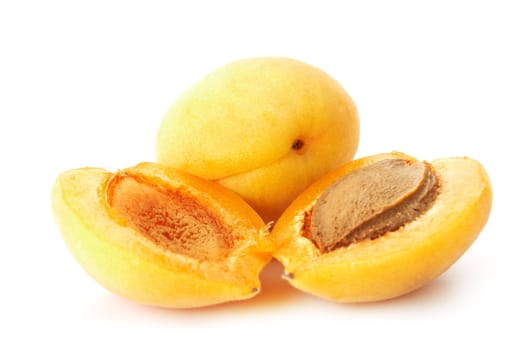 Halved Apricots.  Professionally retouched high quality image. 