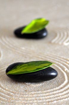 stones and sand in a peaceful still life