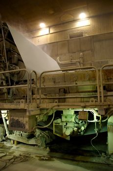An industrial paper press.