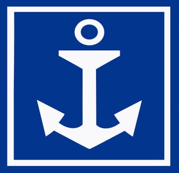 Anchor sign in port of Melbourne Australia