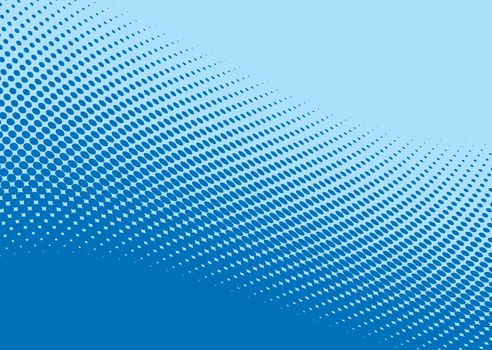 Shades of blue halftone background with ocean wave effect