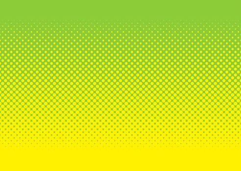 Abstract halftone green and yellow background image with circular pattern
