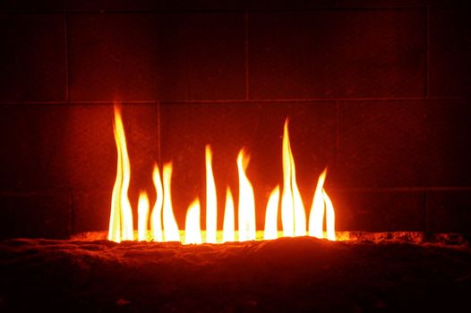 Fire place with live flames