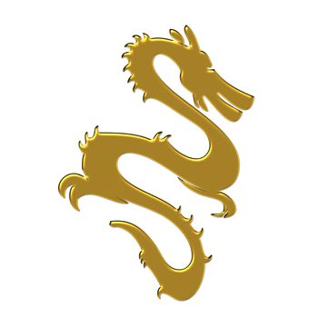 2d Golden Chinese Dragon