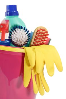 Cleaning Equipment on bright Background
