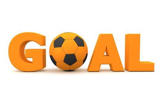 orange word Goal with football/soccer ball replacing letter O
