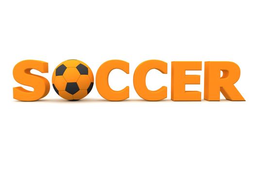 orange word Soccer with football/soccer ball replacing letter O